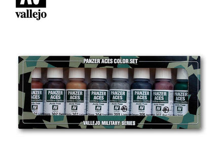 Gamers Guild AZ Vallejo Vallejo Panzer Aces Set: 70.122 Rust, Tracks and Rubber HobbyTyme