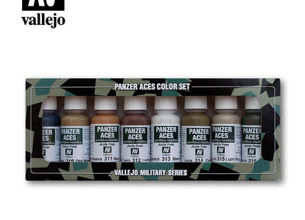 Gamers Guild AZ Vallejo Vallejo Panzer Aces Set: 70.123 Wood, Leather and Stencil HobbyTyme