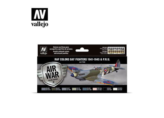Gamers Guild AZ Vallejo Vallejo Set: 71.162  RAF colors Day Fighters 1941-1945 & P.R.U. HobbyTyme