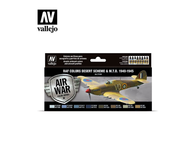 Gamers Guild AZ Vallejo Vallejo Set: 71.163 RAF colors Desert Scheme & M.T.O. 1940-1945 HobbyTyme