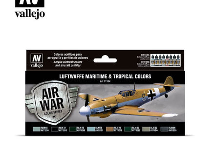 Gamers Guild AZ Vallejo Vallejo Set: 71.164 Luftwaffe Maritime & Tropical colors 1941 HobbyTyme