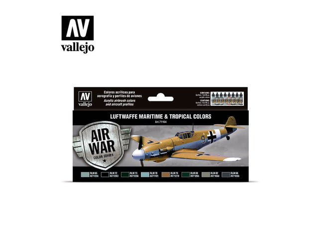 Gamers Guild AZ Vallejo Vallejo Set: 71.164 Luftwaffe Maritime & Tropical colors 1941 HobbyTyme
