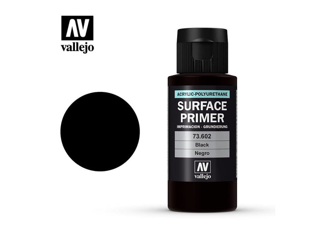 Gamers Guild AZ Vallejo Vallejo: Surface Primer 73.602 Black 60ml HobbyTyme