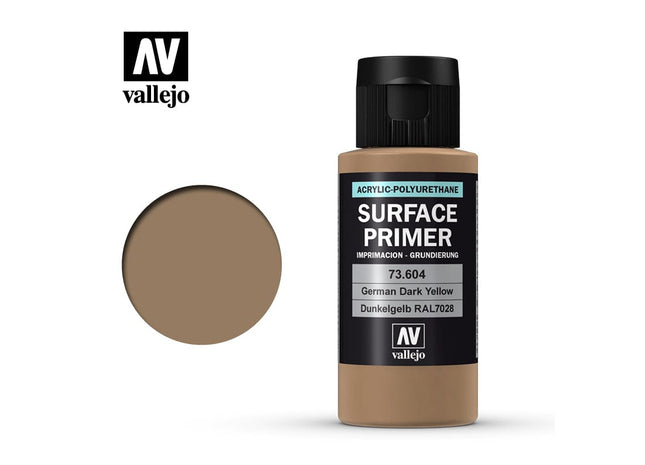 Gamers Guild AZ Vallejo Vallejo: Surface Primer 73.604 German Dark Yellow 60ml HobbyTyme