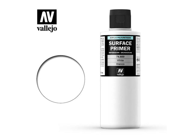 Gamers Guild AZ Vallejo Vallejo: Surface Primer 74.600 White 200ml HobbyTyme