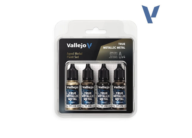Gamers Guild AZ Vallejo Vallejo True Metallic Metal: Aged Metal (4 Color Set) (Pre-Order) AGD