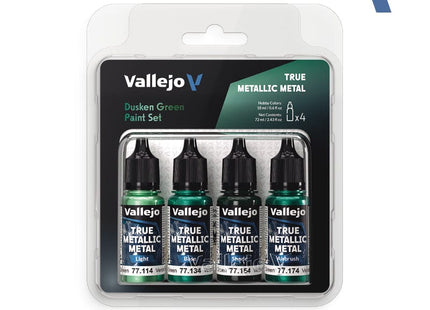 Gamers Guild AZ Vallejo Vallejo True Metallic Metal: Dusken Green (4 Color Set) (Pre-Order) AGD