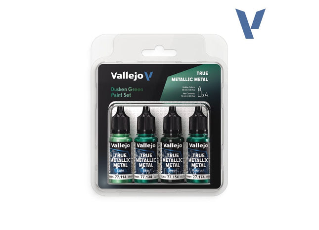 Gamers Guild AZ Vallejo Vallejo True Metallic Metal: Dusken Green (4 Color Set) (Pre-Order) AGD