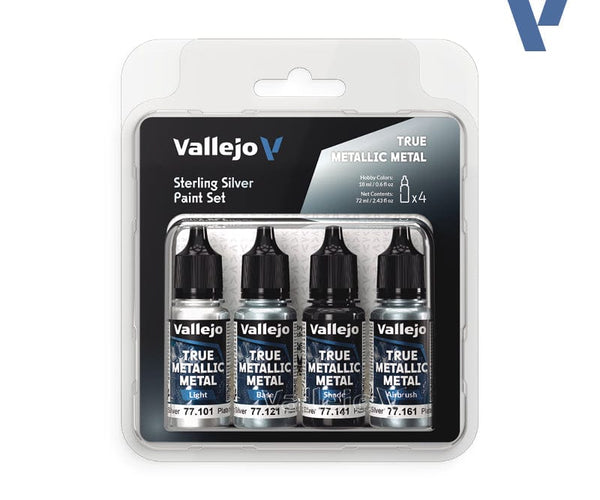Vallejo True Metallic Metal: Sterling Silver (4 Color Set) (Pre-Order)