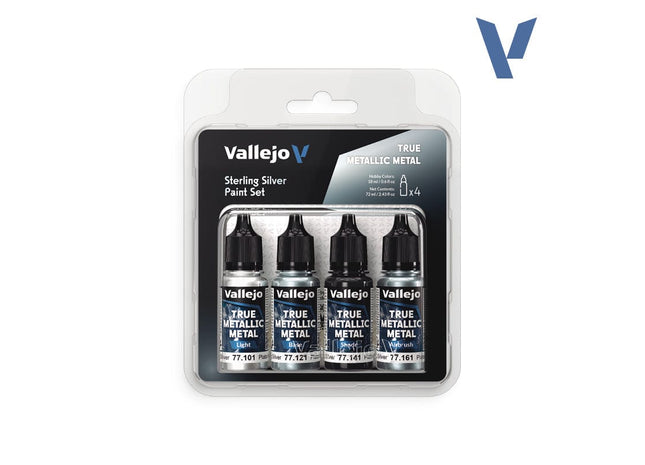 Gamers Guild AZ Vallejo Vallejo True Metallic Metal: Sterling Silver (4 Color Set) (Pre-Order) AGD