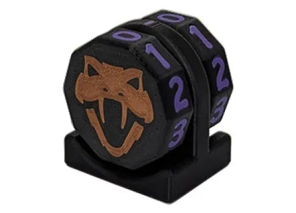Gamers Guild AZ Viper Sleeves Viper Copperhead Life Counter – Black w/ Purple Viper Sleeves
