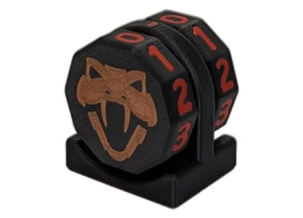 Gamers Guild AZ Viper Sleeves Viper Copperhead Life Counter – Black w/ Red Viper Sleeves