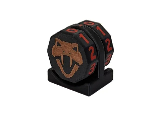 Gamers Guild AZ Viper Sleeves Viper Copperhead Life Counter – Black w/ Red Viper Sleeves