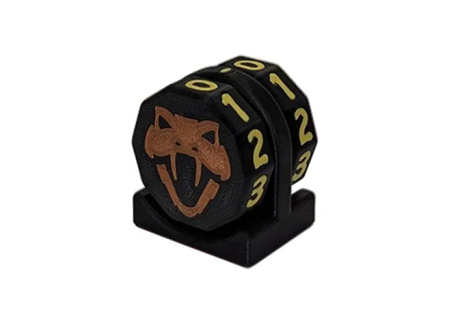 Gamers Guild AZ Viper Sleeves Viper Copperhead Life Counter – Black w/ Yellow Viper Sleeves