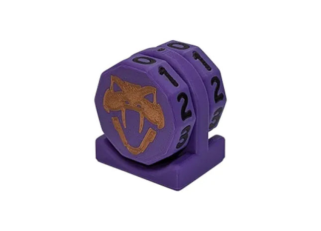 Gamers Guild AZ Viper Sleeves Viper Copperhead Life Counter – Purple w/ Black Viper Sleeves
