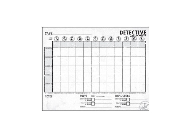 Gamers Guild AZ VRG Detective: City of Angels: Investigation Sheets VRG