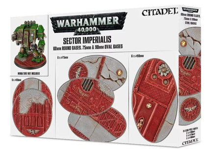 Gamers Guild AZ Warhammer 40,000 Citadel: Basing - Warhammer 40K Sector Imperialis 60mm Round Bases. 75mm & 90mm Oval Bases Games-Workshop
