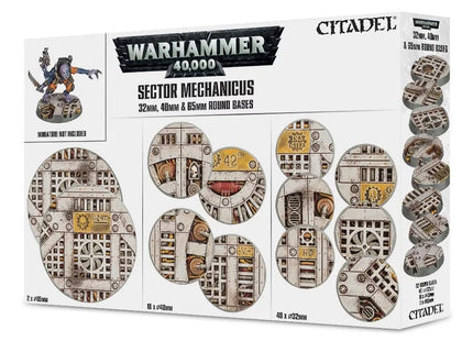 Gamers Guild AZ Warhammer 40,000 Citadel: Basing - Warhammer 40K Sector Mechanicus 32mm, 40mm & 65mm Round Bases Games-Workshop