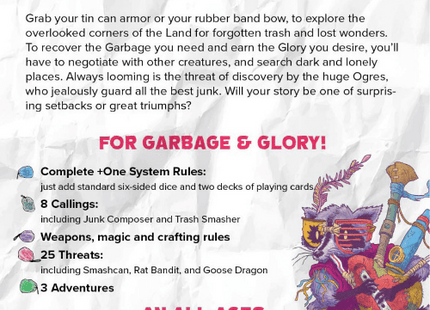 Gamers Guild AZ Wet Ink Games Garbage & Glory RPG (Pre-Order) Quartermaster Direct
