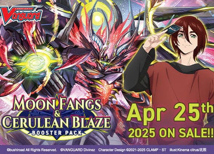 Gamers Guild AZ Wholesale Cardfight Vanguard Divinez: BT07 - Moon Fangs and Cerulean Blaze Booster Display - STREET DATE: 04/25/2025 PRICE: $49.99 Gamers Guild AZ