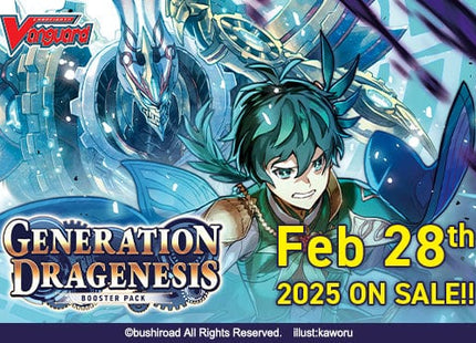 Gamers Guild AZ Wholesale Cardfight!! Vanguard: DZBT6  - Generation Dragenesis - Booster Display - Street Date: 02/28/2025 - ORDER DUE BY: 10/29/2024 Price: $53.47 Southern Hobby