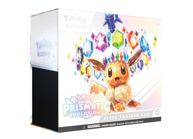 Gamers Guild AZ Wholesale Pokemon TCG: Scarlet and Violet - Prismatic Evolutions Elite Trainer Box  - Street Date: 01/17/2025 - ORDER DUE BY: 12/02/2024 - Price: $42.49 Pokemon