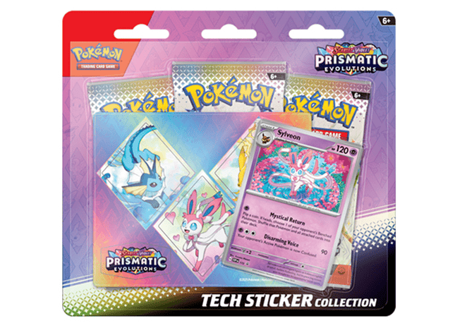 Gamers Guild AZ Wholesale Pokemon TCG: Scarlet and Violet - Prismatic Evolutions Sticker Collection [Sylveon]  - Street Date: 01/17/2025 - ORDER DUE BY: 12/02/2024 - Price: $12.74 Pokemon