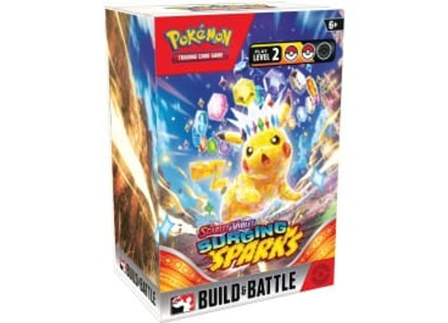 Gamers Guild AZ Wholesale Pokemon TCG: SV08 - Surging Sparks - Build and Battle Box - Street Date: 11/22/2024 - ORDER DUE BY: 10/23/2024 Price: $16.18 Pokemon