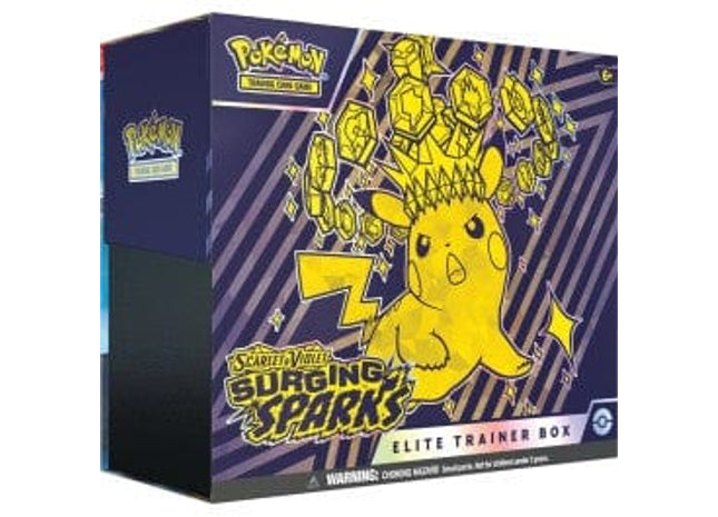 Gamers Guild AZ Wholesale Pokemon TCG: SV08 - Surging Sparks - Elite Trainer Box - Street Date: 11/08/2024 - ORDER DUE BY: 10/23/2024 Price: $36.12 Pokemon