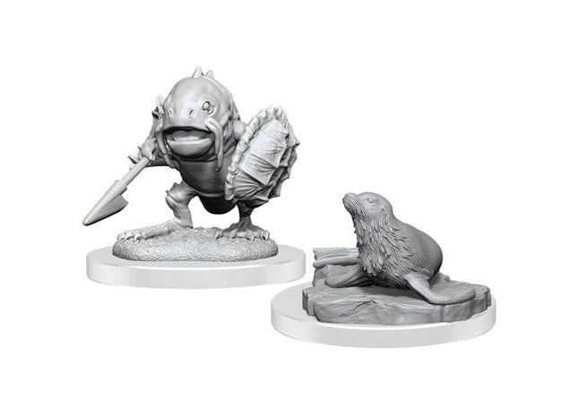 Gamers Guild AZ WizKids Dungeons And Dragons Nolzur's Marvelous Miniatures: W20 Locathah And Seal GTS