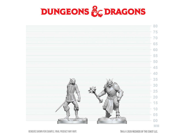 Gamers Guild AZ WizKids WZK90908: D&D Nolzur's Marvelous Unpainted Miniatures - Dragonborn Paladin & Dragonborn Squire (Pre-Order) AGD