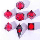 Gamers Guild AZ HYMGHO HYMGHO Dice: BRR059 - Sharp Edge Liquid Core Resin - Glow in The Dark - Red HYMGHO