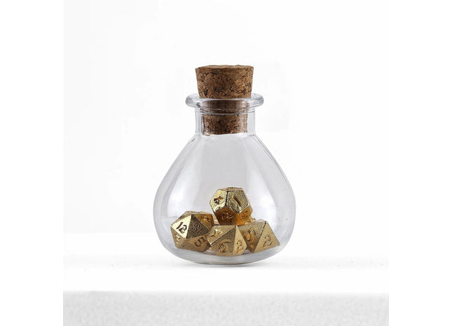 Gamers Guild AZ HYMGHO HYMGHO Dice: HY00404  - Unseelie Mini Metal RPG Dice Set - Gold HYMGHO