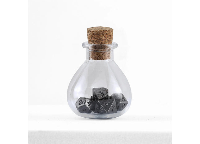 Gamers Guild AZ HYMGHO HYMGHO Dice: HY00403  - Unseelie Mini Metal RPG Dice Set - Gunmetal HYMGHO