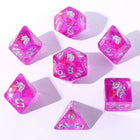 Gamers Guild AZ HYMGHO HYMGHO Dice: HY00329 - Wyrmforged Rollers - Rounded Resin Polyhedral Dice - Lumina Unicornia HYMGHO