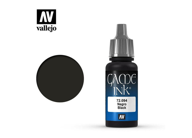 Gamers Guild AZ Vallejo Vallejo: Game Ink 72.094 Black HobbyTyme